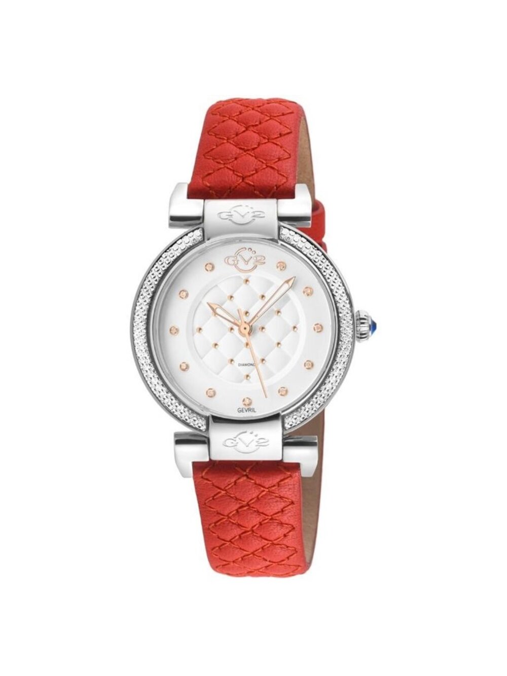 NWT Gv2 By Gevril Berletta Quartz Diamond White Dial Ladies Watch